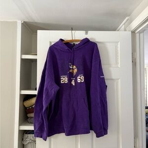 Men's Minnesota Vikings Antigua Purple Logo Victory Pullover Hoodie